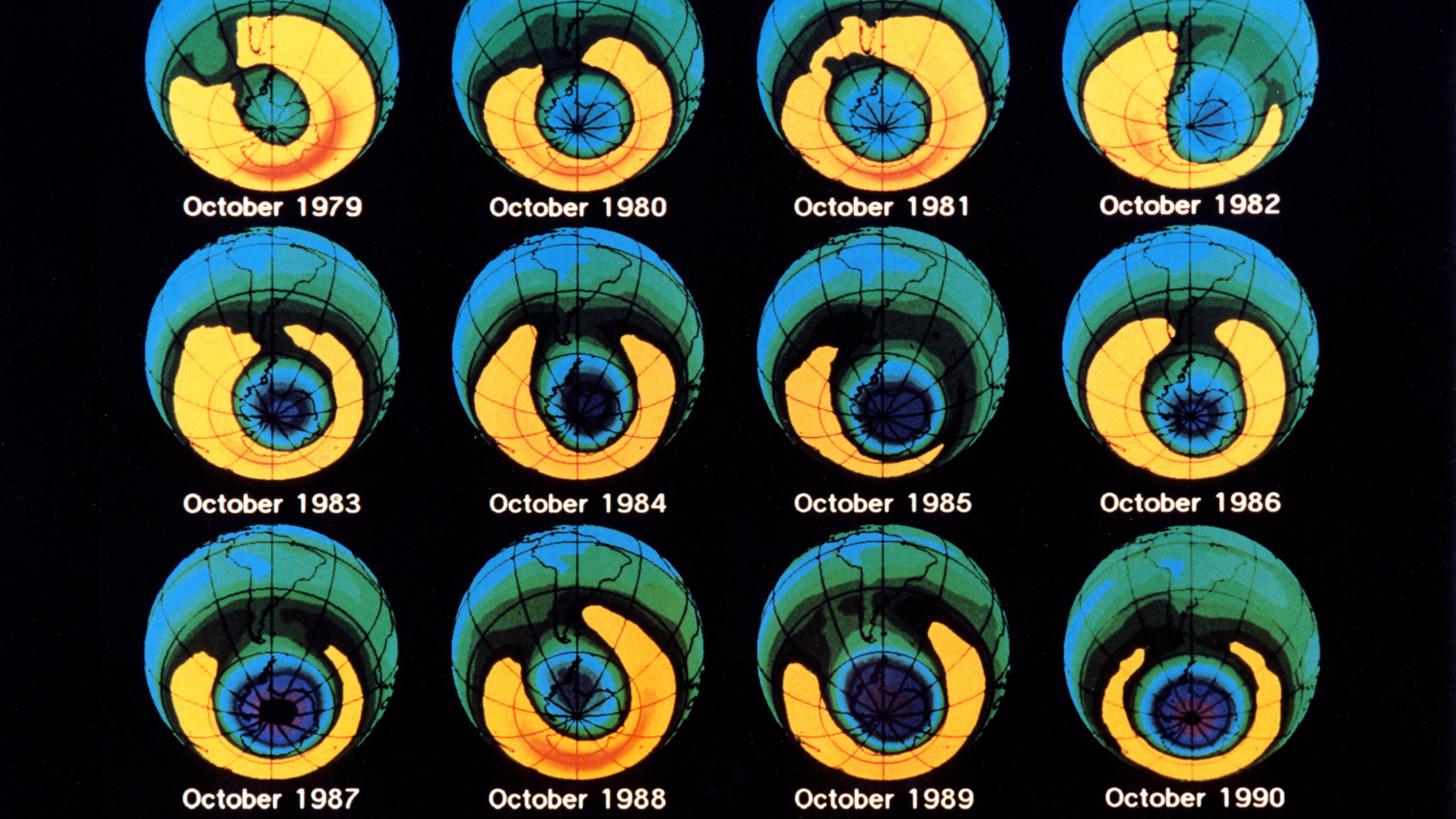 Wetterlexikon: GOME Ozonloch von 1979 bis 1990