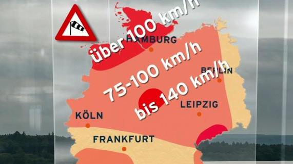 Live Informationen: Sturm „Franz“ über Deutschland Windspitzen am Abend