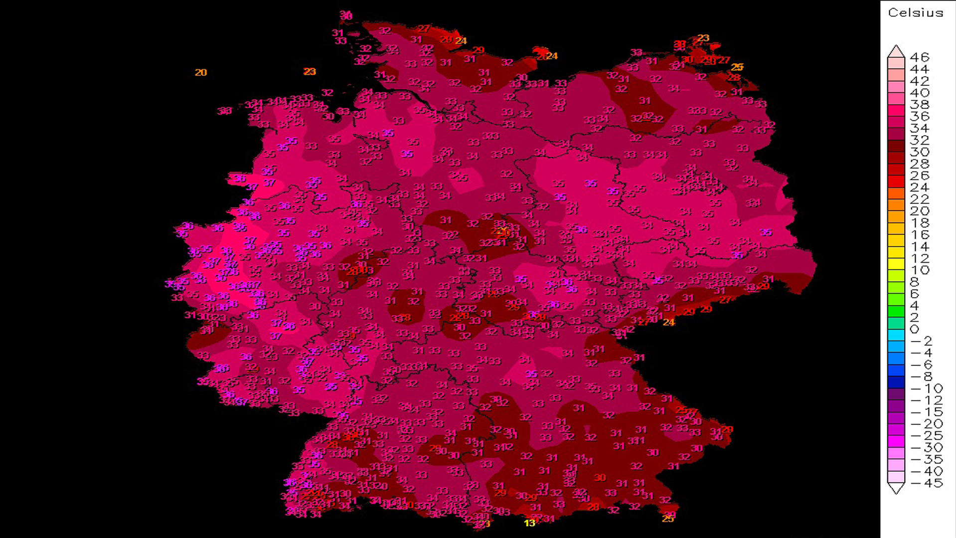 Der Wetter.de Wetter-Ticker Die höchsten Temperaturen am Dienstag. Der Hotspot war eindeutig im Ruhrgebiet.