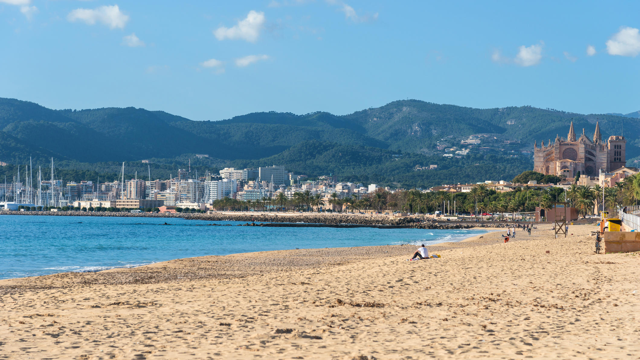 Badeverbot in der Bucht von Palma Strand von Palma de Mallorca