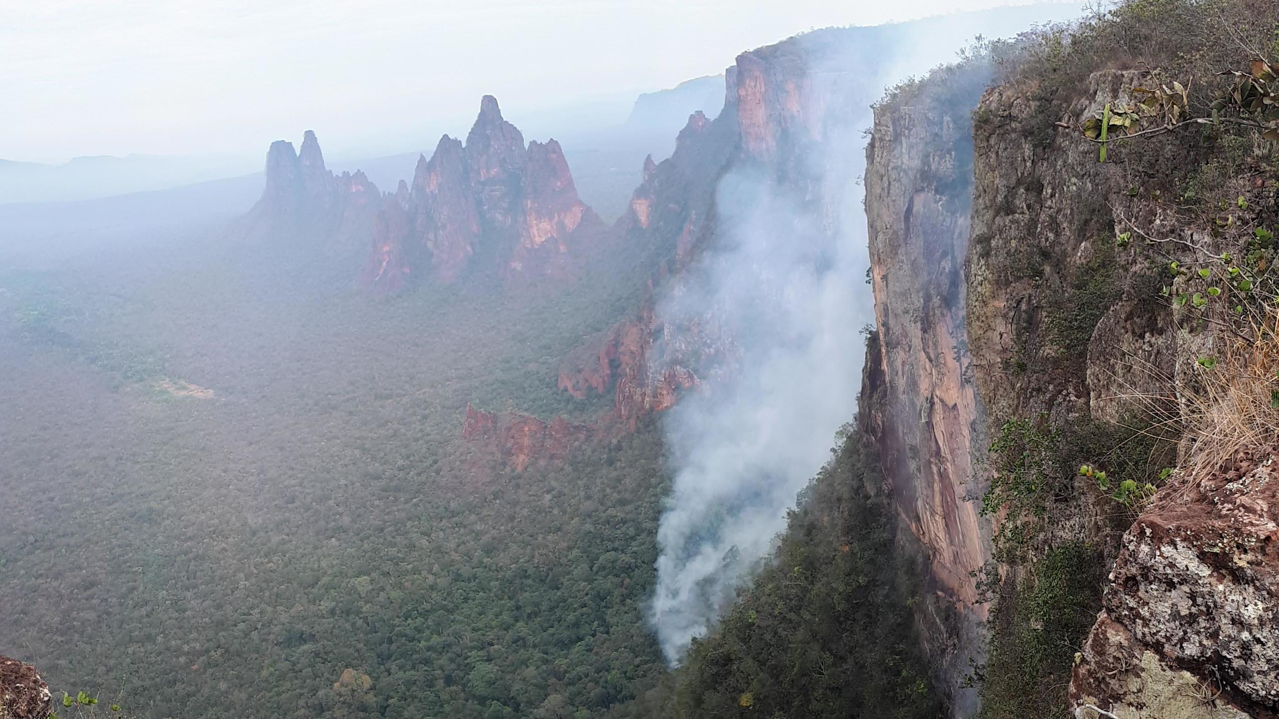 Ureinwohnerin bricht in Tränen aus, weil der Regenwald in Flammen steht Waldbrände in Brasilien