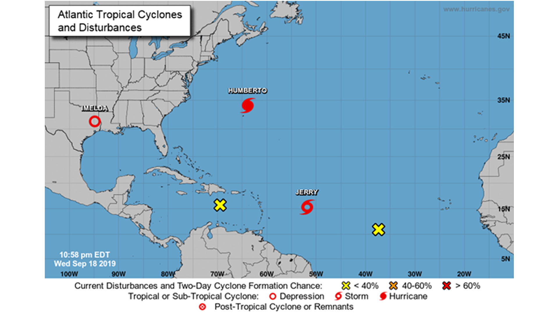 Tropensturm Imelda: Texas versinkt in Regenfluten Tropensturm Imelda über Texas am 18.09.2019