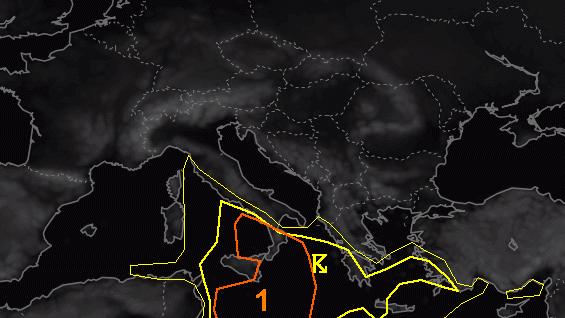 Unwetter Mittelmeer: Italien und Griechenland erwischt es schon wieder Estofex sieht die gefährdeten Gebiete vor allem in Süditalien, Sizilien und Malta.