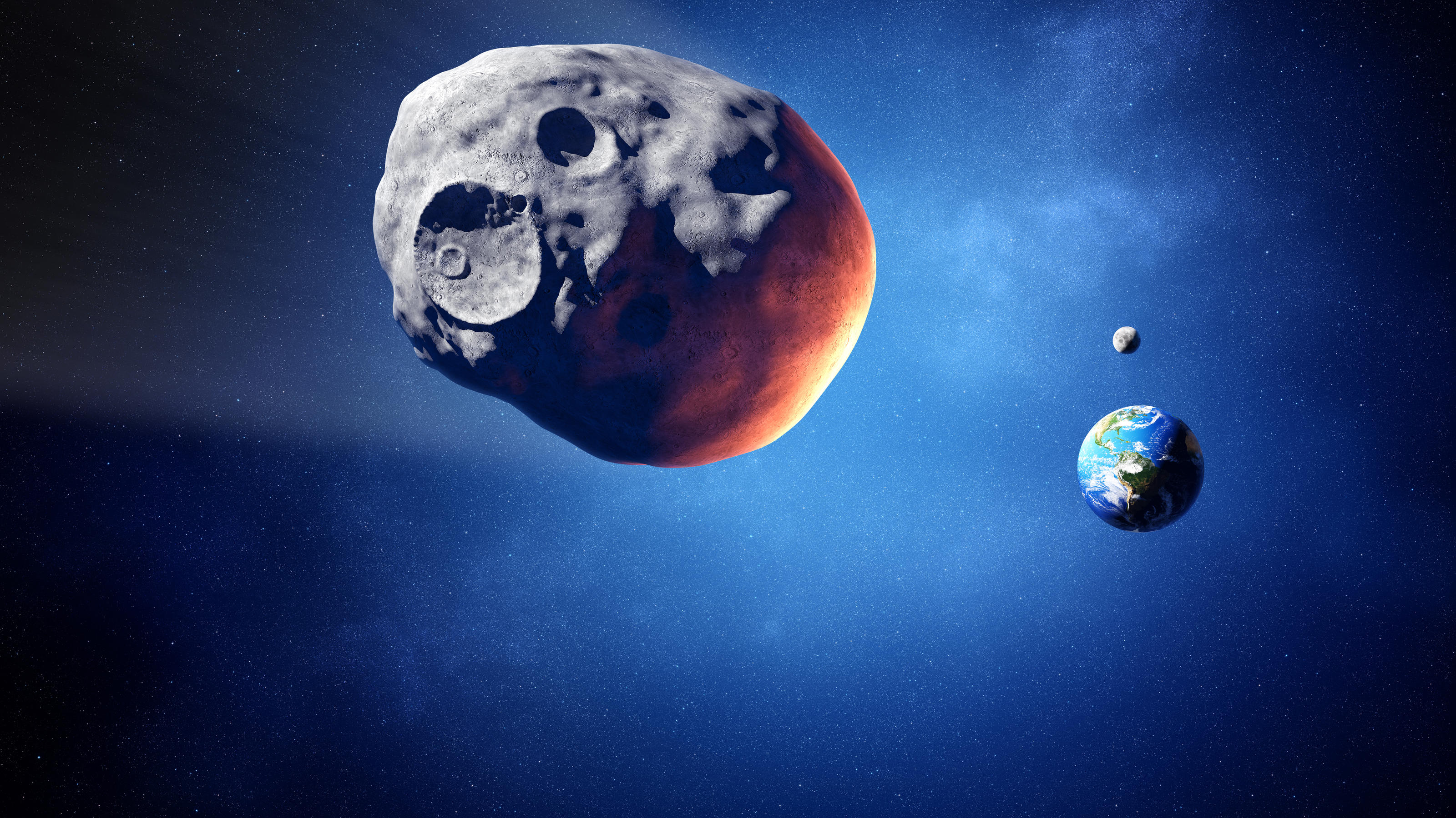 Asteroid 2001 FO32 kommt mit Höchstgeschwindigkeit Asteroid on collision course with earth (Elements of this image furnished by NASA - Earth uv map from http )