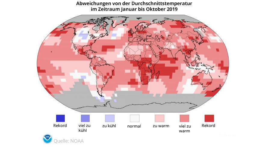 Klimawandel: 2019 könnte das zweitwärmste Jahr werden 2019 rekordverdächtig warm