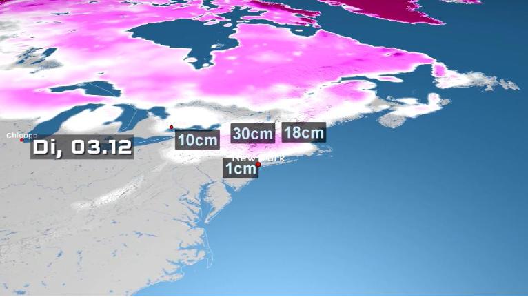 Schneesturm sorgt für Chaos in den USA Schneesturm im Nordosten der USA.