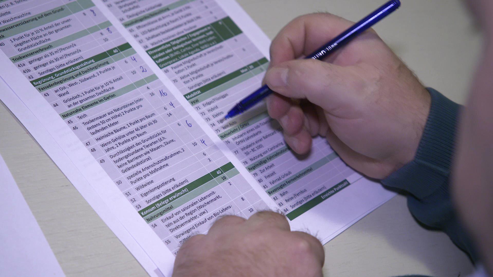 Dutzende Kriterien fragt der Katalog ab. Wer eine grüne Hausnummer bekommen will, muss mindestens 150 Punkte erreichen.