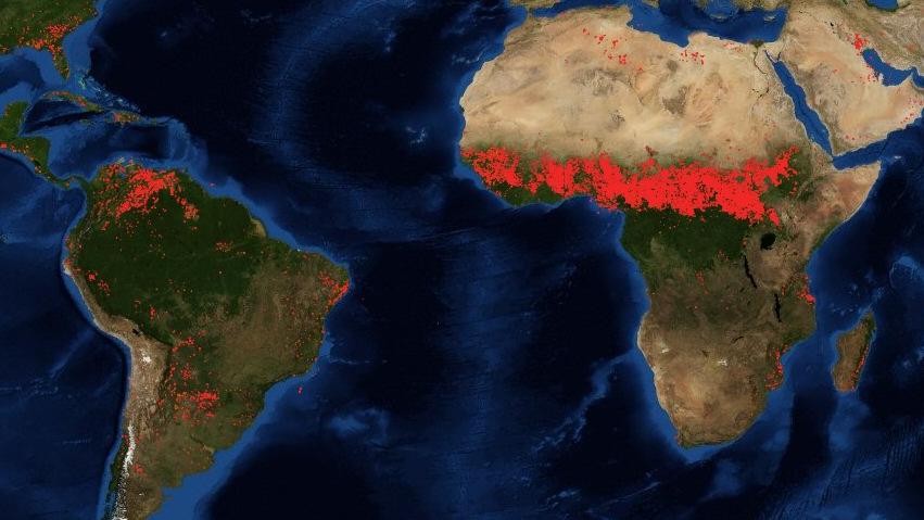 Karte der Nasa zeigt, wo die Welt unbemerkt brennt nasa feuer fire map