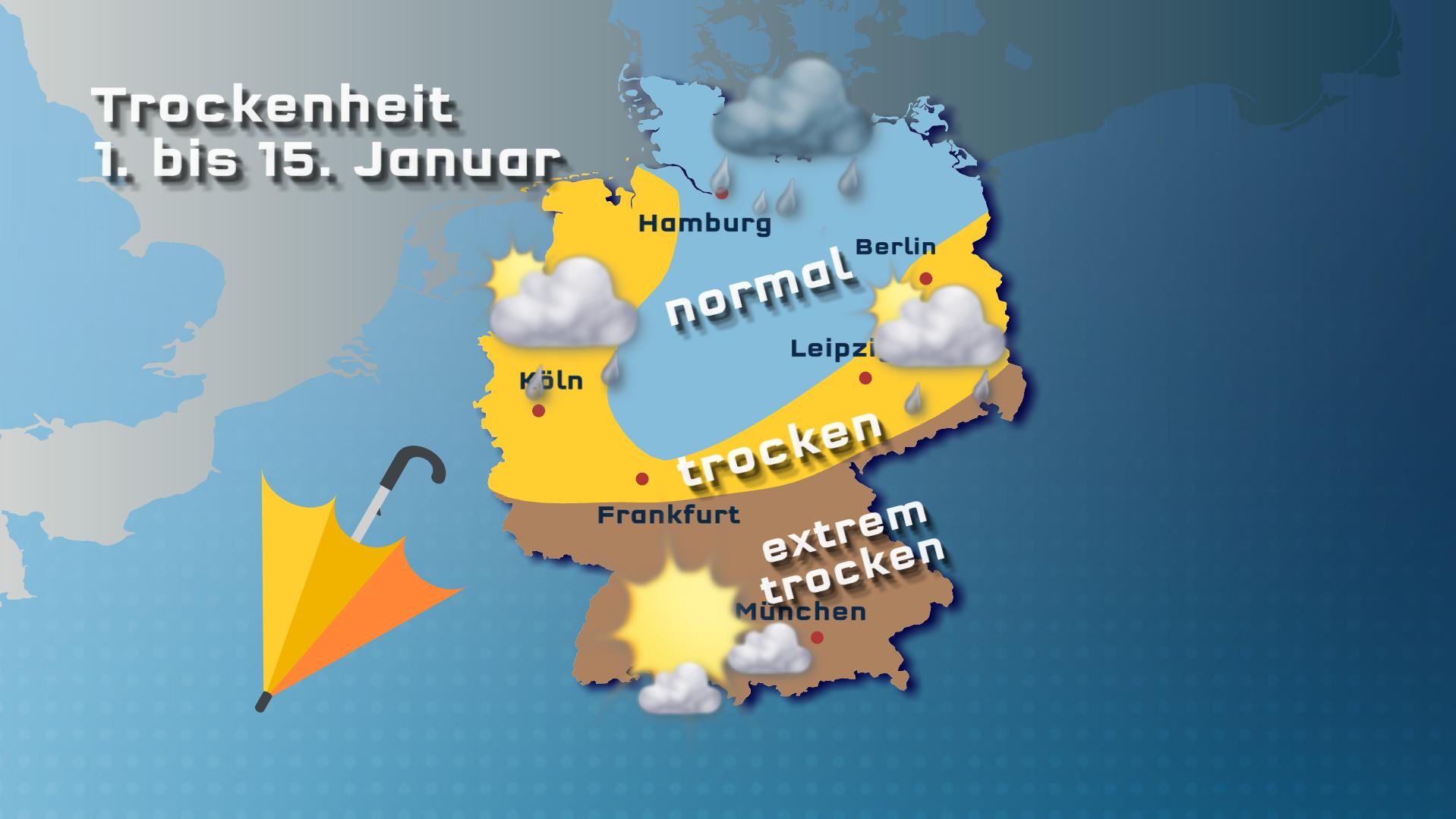 Eine Rekordnacht und viel zu warm Regen im Januar