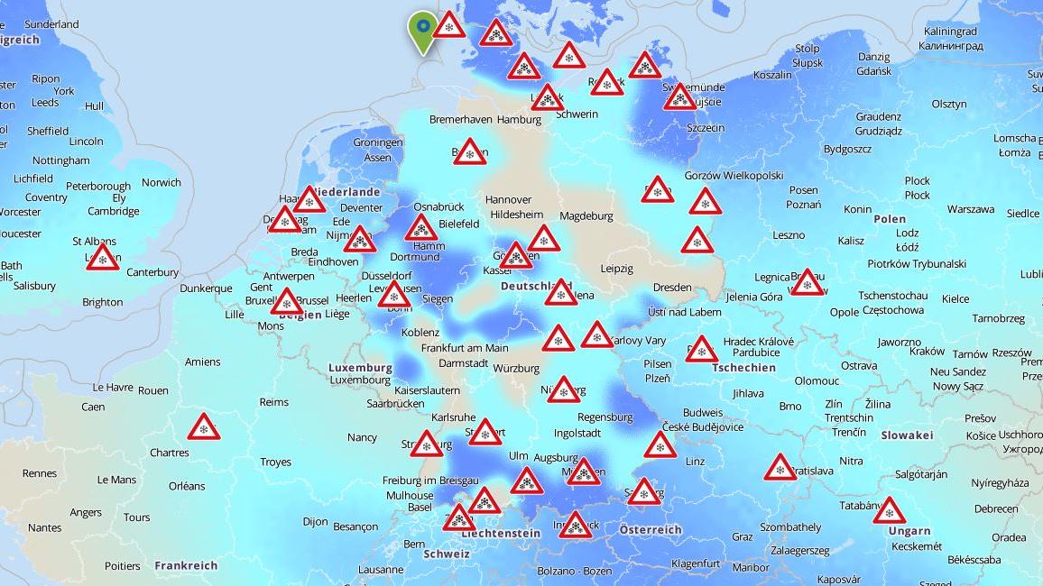 Unwetter Deutschland: Unfälle und Behinderungen durch Schneetief Bianca Aktuelle Glättewarnungen in Deutschland und auch den Nachbarländern.