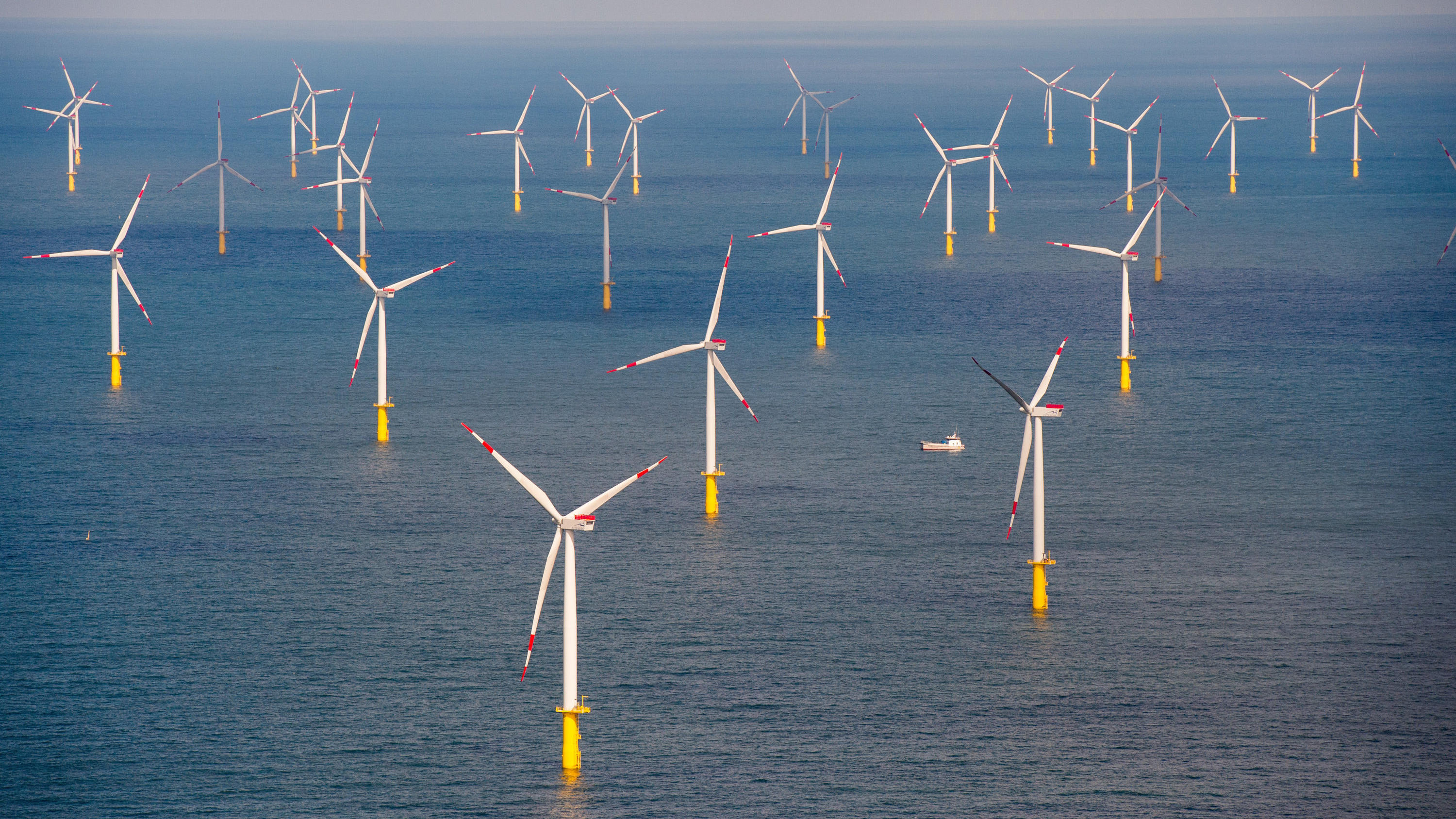 So war der Februar 2020: Das war ganz klar ein Unwinter ARCHIV - 15.08.2016, Schleswig-Holstein, ---: Der Offshore-Windpark