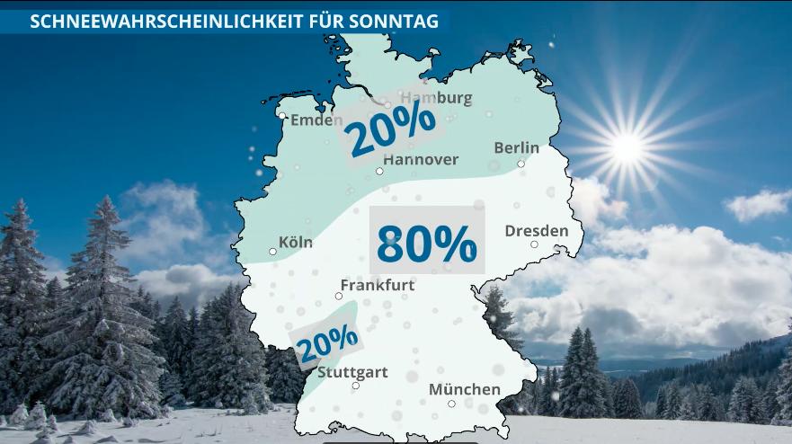 Temperatursturz und Schnee - Quarantänewetter zum Drinbleiben So groß ist die Schnee-Wahrscheinlichkeit am Sonntag in Deutschland