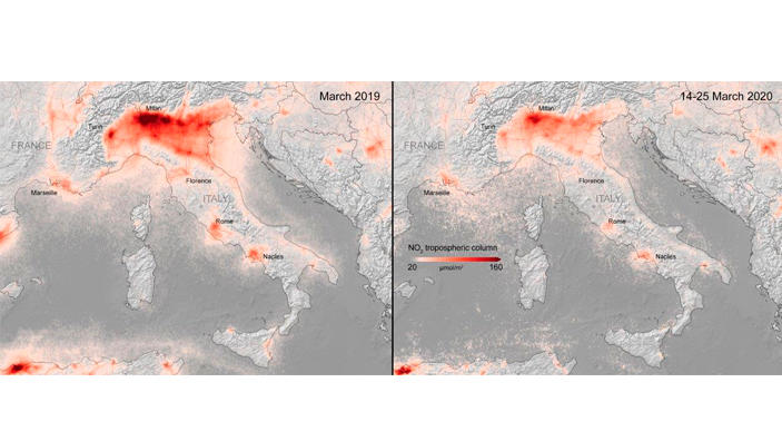 Das Coronavirus macht die Luft besser Italien und Corona