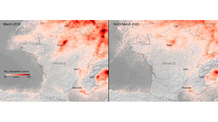 Das Coronavirus macht die Luft besser Frankreich und Corona