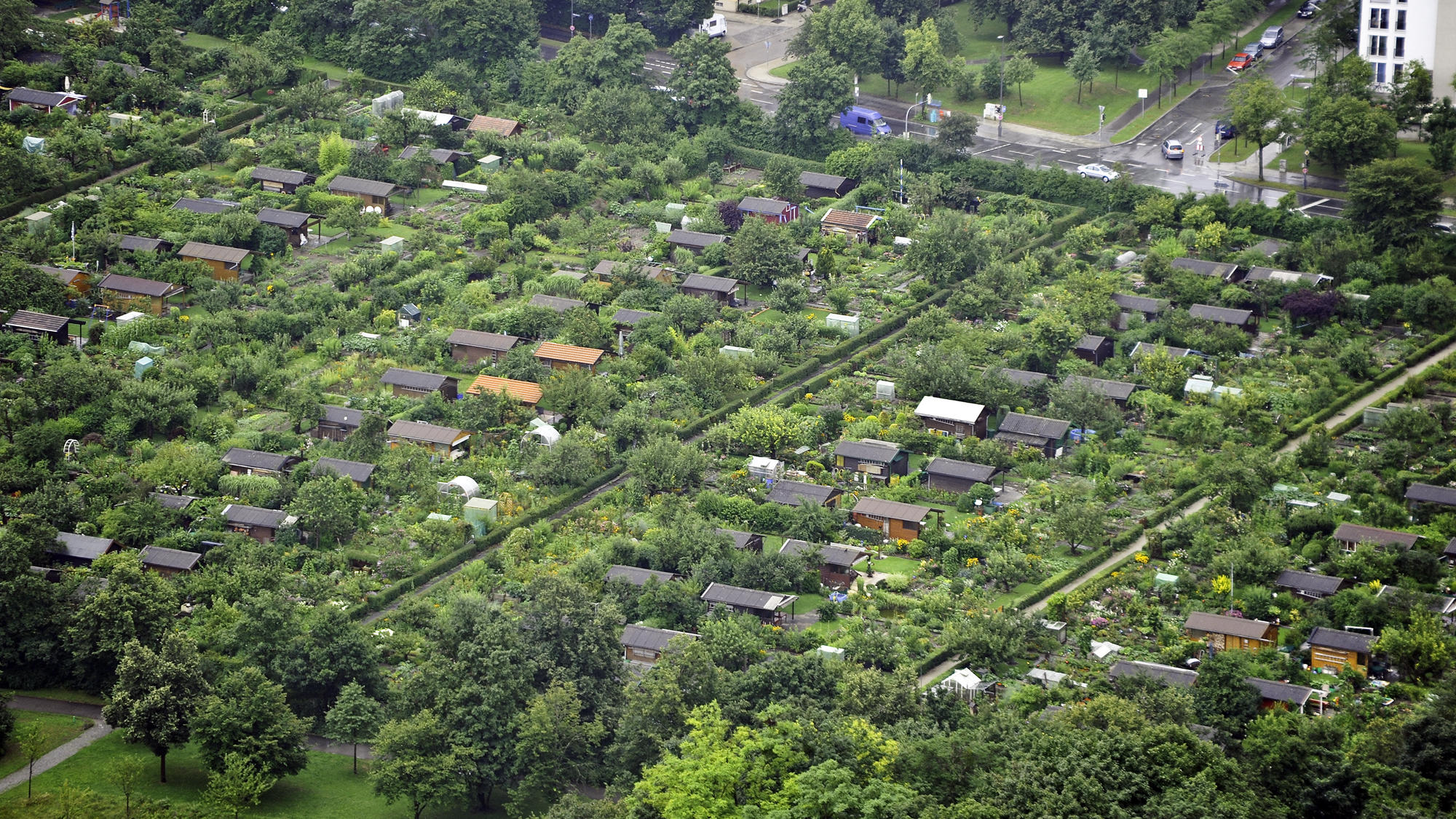 So kommen auch Sie jetzt schnell an Ihren Miet-Garten garden plots view from above