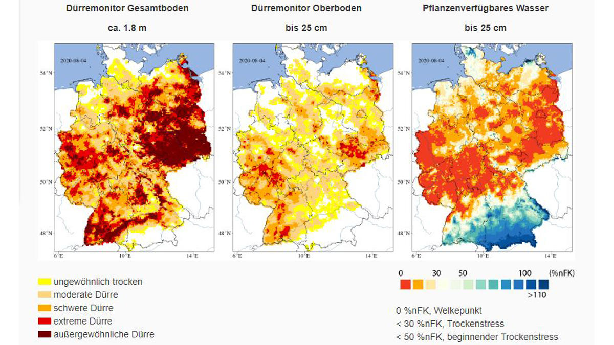 Reifenpanne an der A7 führt zu Waldbrand im Heidekreis Der Dürremonitor des Helmholtz-Instituts verdeutlicht wie prekär die Lage in Deutschland ist.