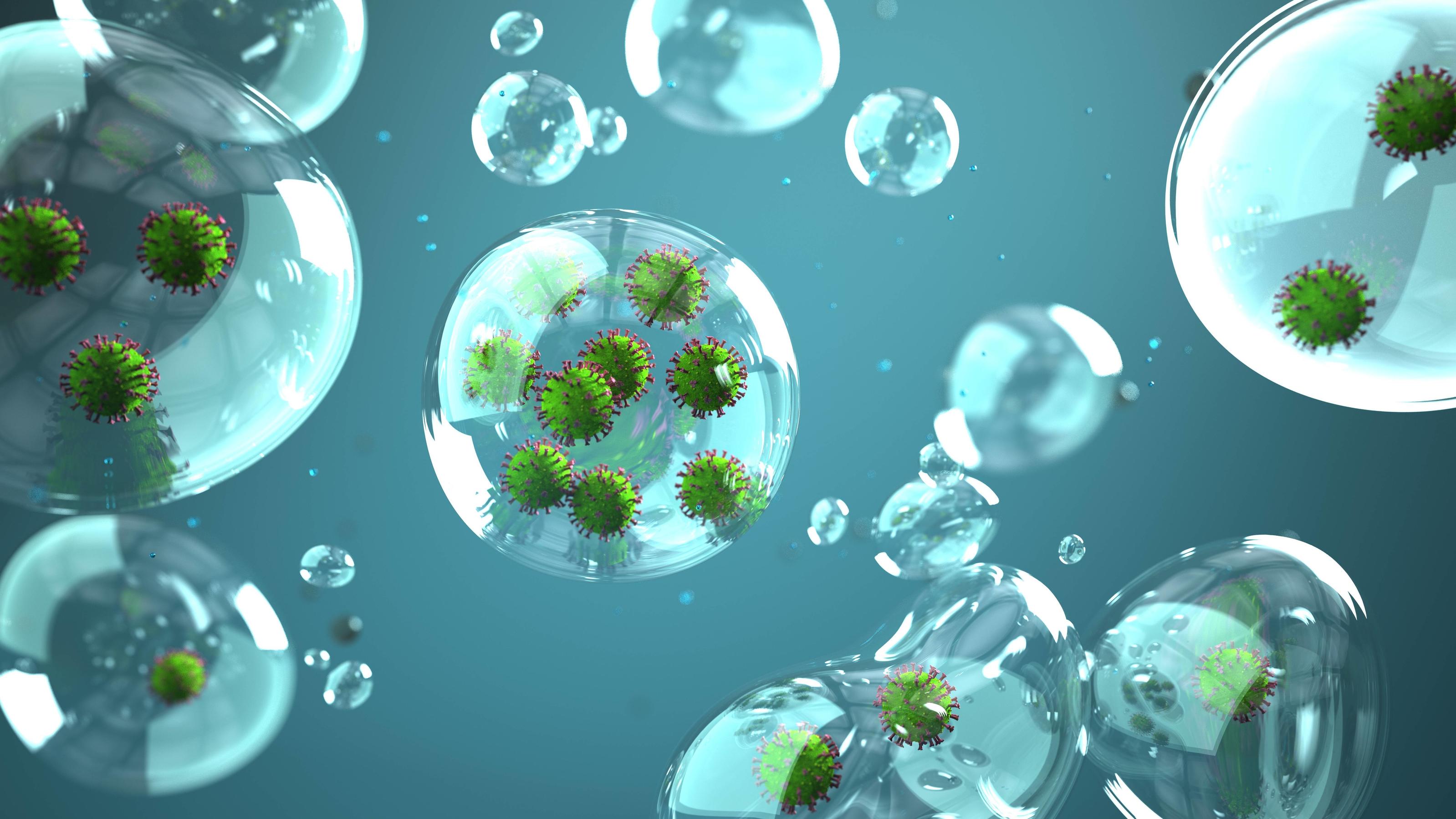 3-Tage-Wetter-Prognose zum Coronavirus Droplet Infection Corona Virus Corona virus in the droplets. 3d illustration.