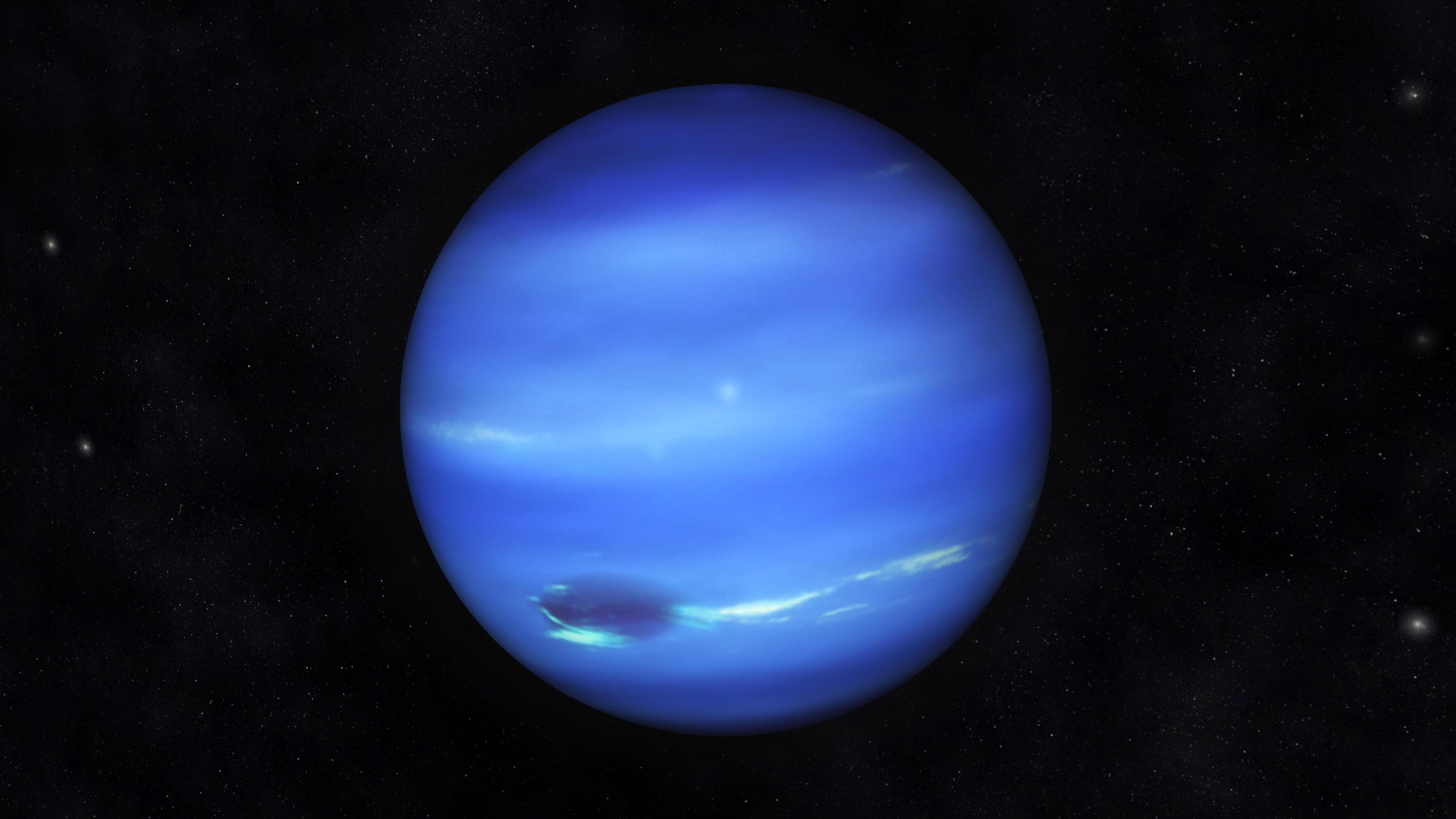 Mars, Saturn, Jupiter, Neptun, Venus und Vollmond Neptun ist der am weitesten von der Sonne entfernte Planet unseres Sonnensystems.