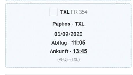Quarantäne-Chaos auf Zypern: Paar erlebt blanken Wahnsinn statt purer Erholung Screenshot Flugumbuchung