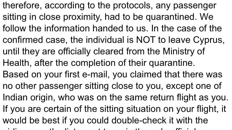 Quarantäne-Chaos auf Zypern: Paar erlebt blanken Wahnsinn statt purer Erholung Screenshot Email