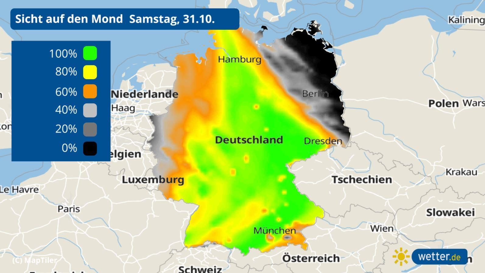 7-Tage-Trend: Erst typisch Herbst, dann warmer Novemberstart Vollmond zu Halloween! Hier können Sie ihn in der Nacht zu Sonntag besonders gut sehen!