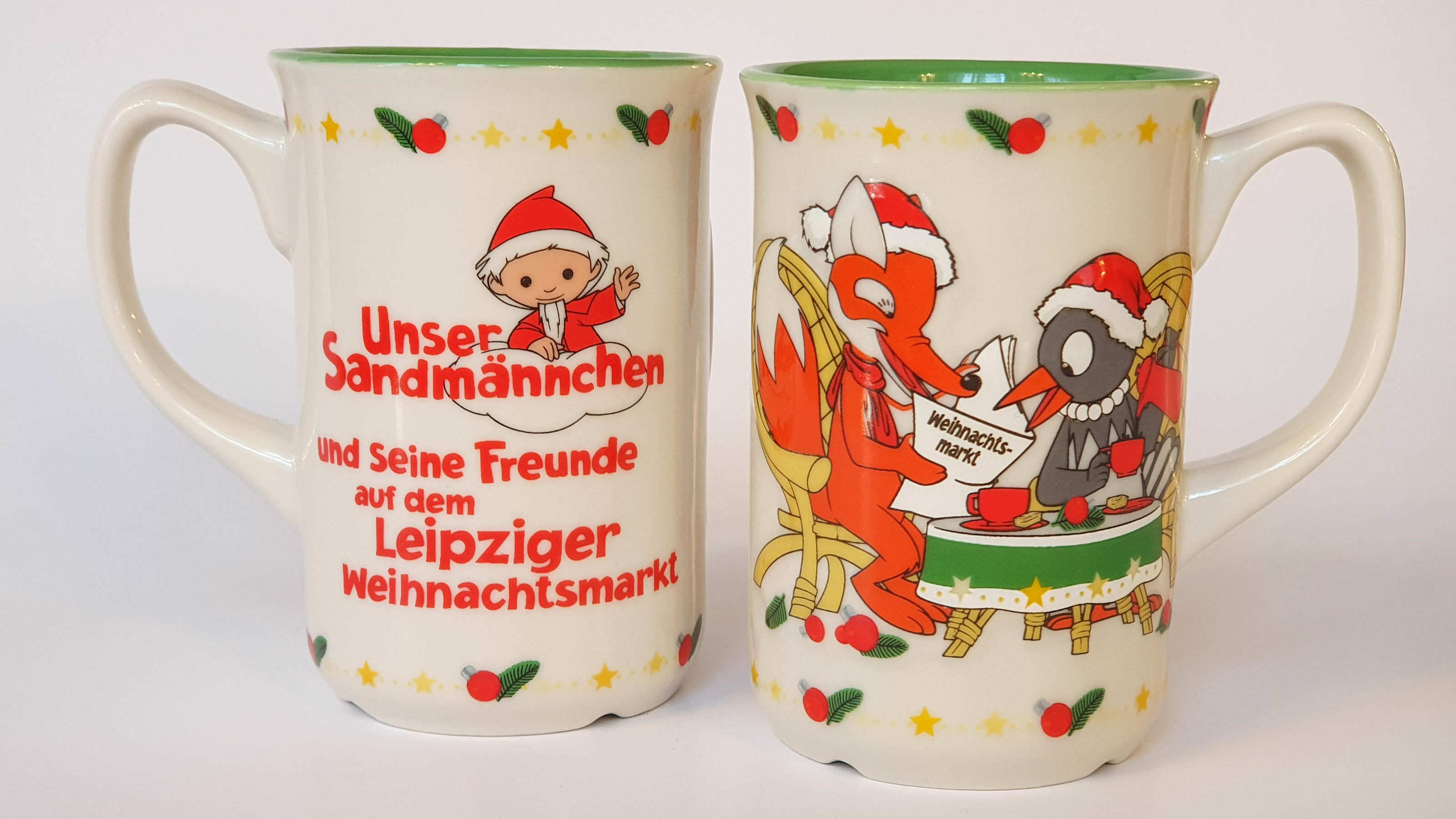 Herr Fuchs und Frau Elster feiern Weihnachten Herr Fuchs und Frau Elster sind das Motiv der Kindertasse des Leipziger Weihnachtsmarktes 2020