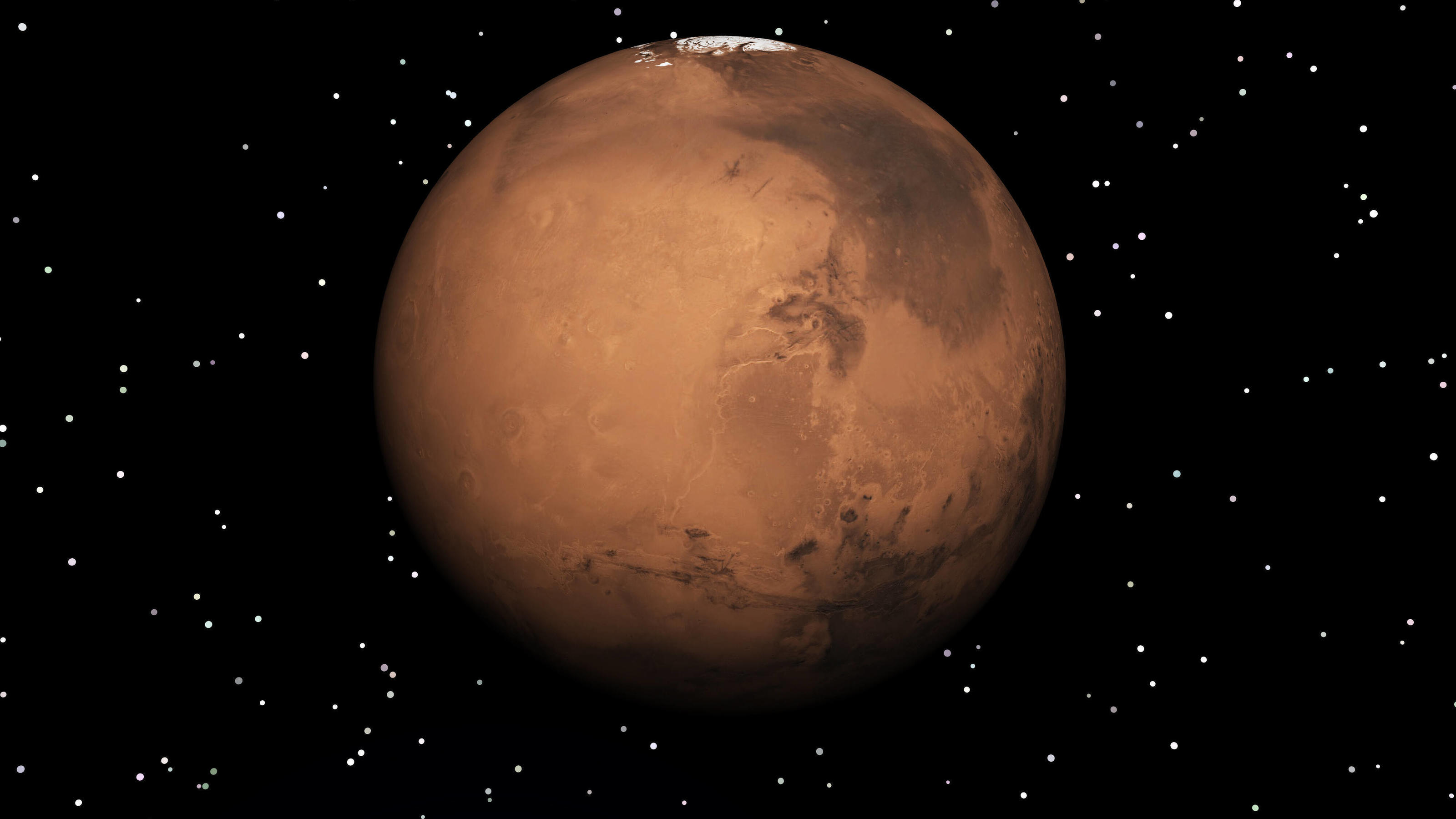 Mars noch am Nachthimmel gut sichtbar Digital Illustration of Planet Mars *** Digital Illustration of Planet Mars 1044005542