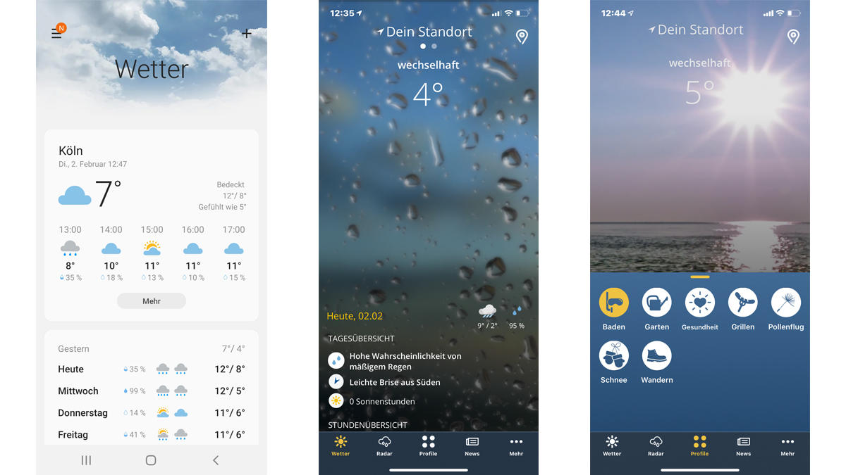 Februar 2021: Wettervorhersage so schwierig wie selten Wetter-Apps zeigen teilweise unterschiedliche Wettervorhersagen.