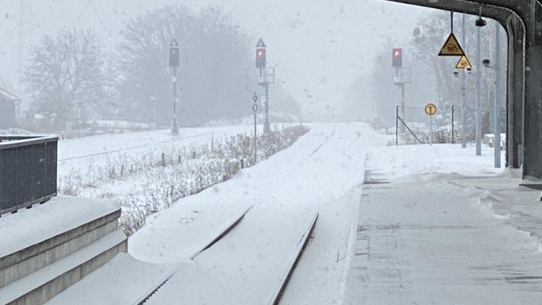 Zwei Tote im Schnee entdeckt ++++ Dach von Holzfachhandel eingestürzt Schneechaos: Nichts geht mehr am Bahnhof in Werningerode