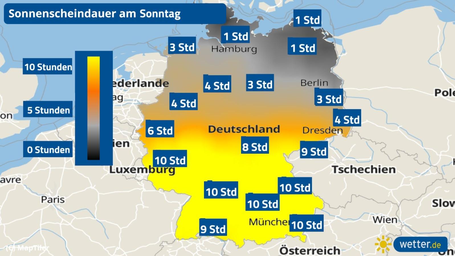 7-Tage-Wettertrend: Sturmtiefs bestimmen bald unser Wetter Hier scheint die Sonne am Sonntag am längsten