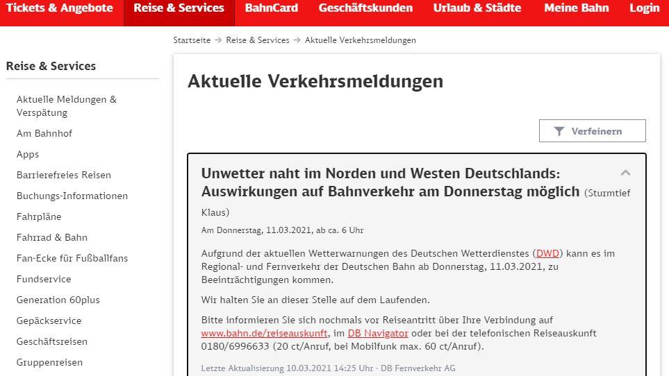 Wetter-Ticker zum Orkantief KLAUS über Deutschland Bahn warnt vor Sturm