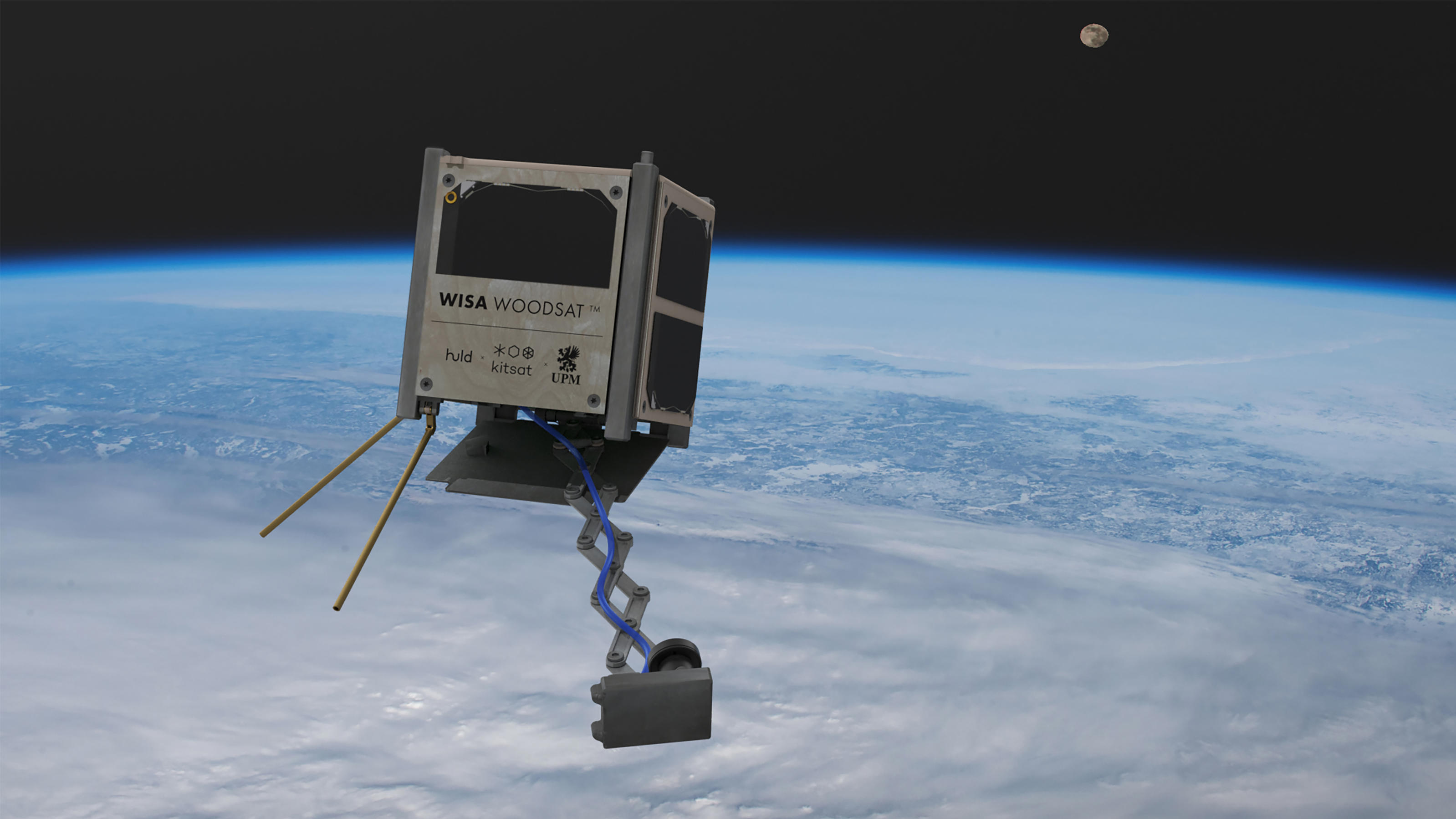 In Finnland und Japan soll es bald Satelliten aus Holz geben Der Wisa-Woodsat-Satellit aus Sperrholz soll mit Hilfe eines