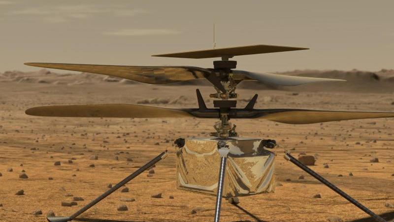 Mini-Helikopter kämpft mit neuen Bedingungen auf dem Mars Mars-Rover macht Selfie mit Hubschrauber «Ingenuity»