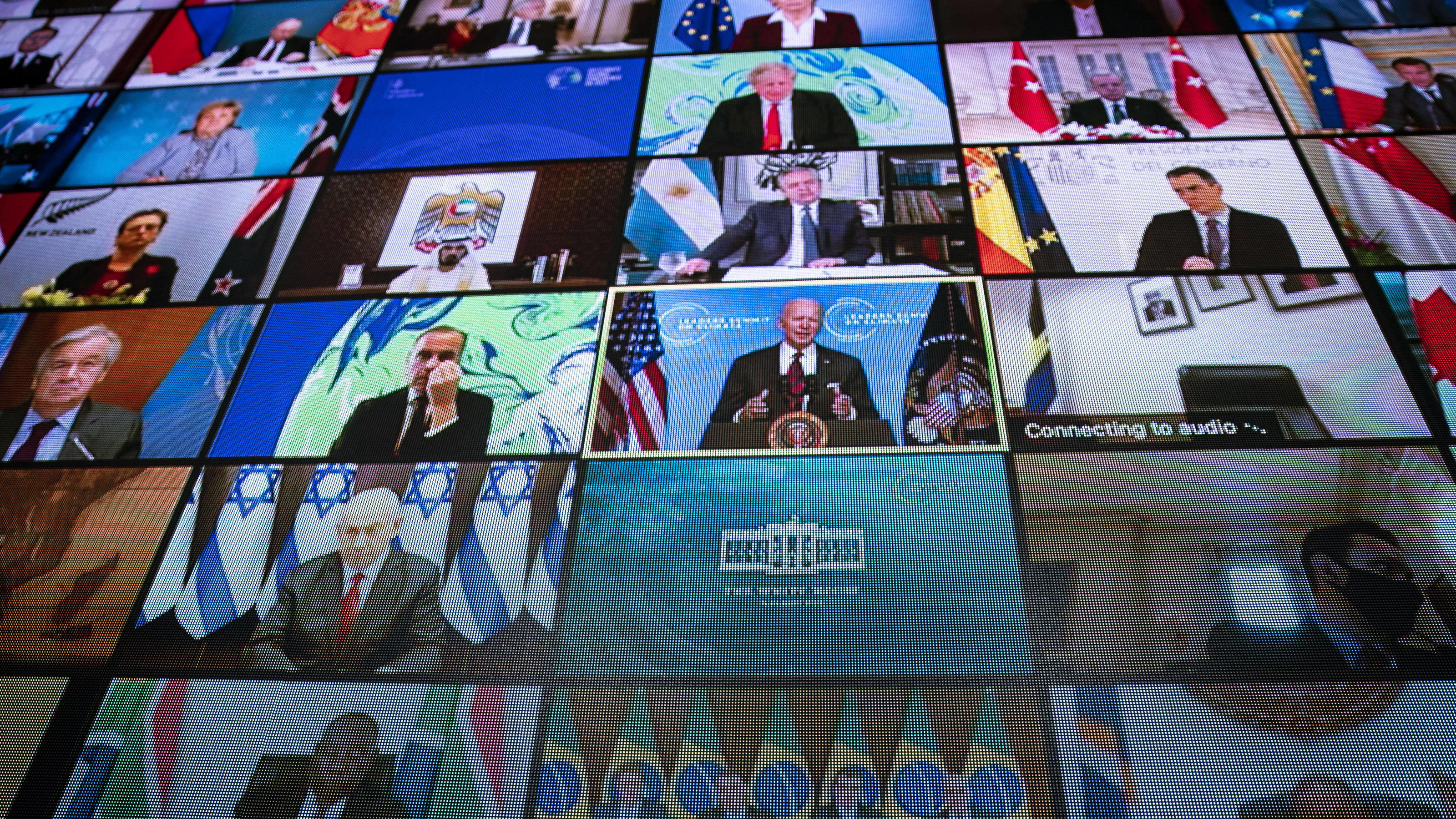 Klimawandel: USA vom Klimamuffel zum Vorreiter US-Präsident Joe Biden spricht bei der virtuellen Klimakonferenz in Washington. Klimaschutz steht jetzt auch in den USA wieder im Fokus.