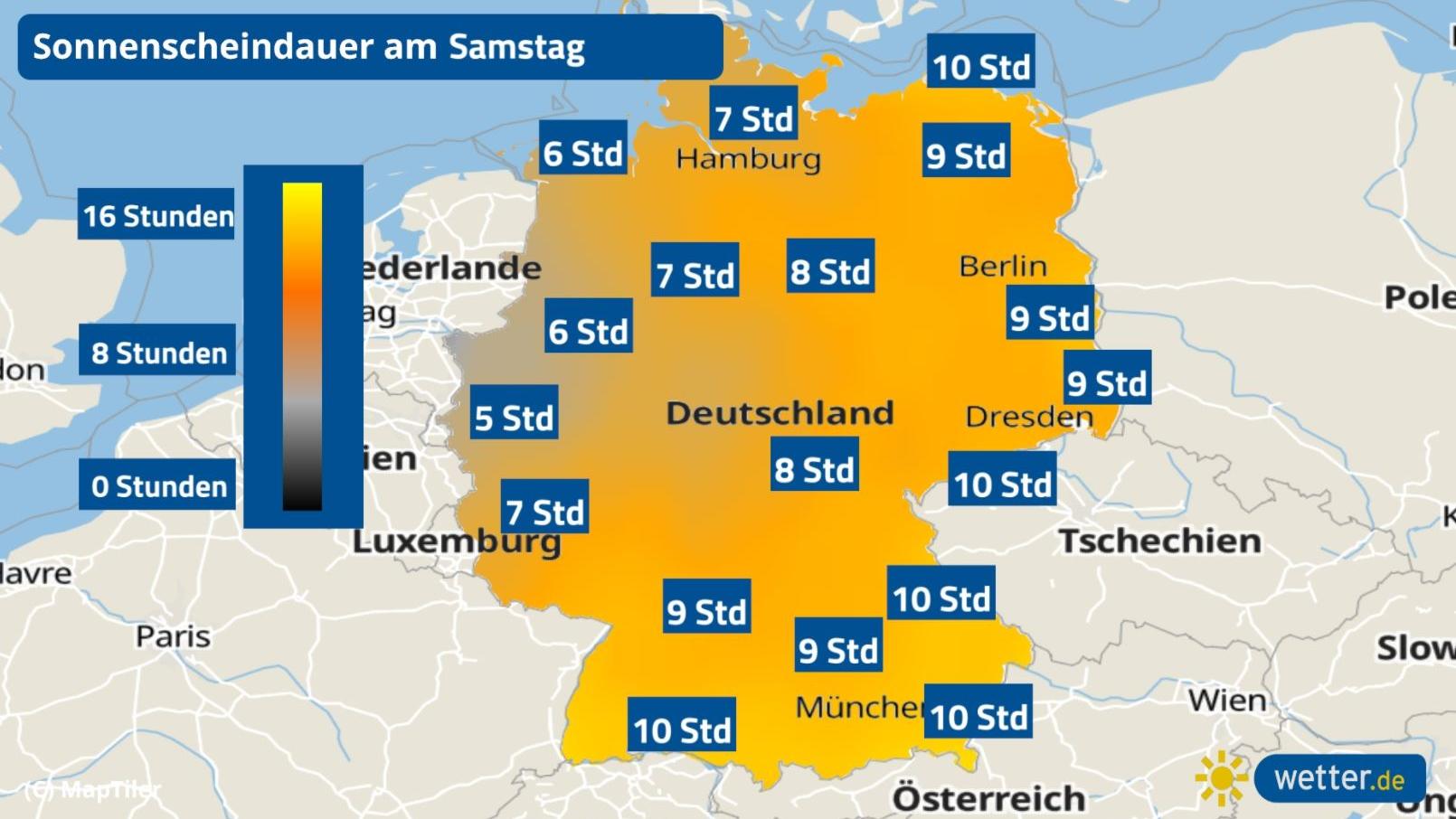Das Ende der Eiszeit mit viel Sonne und Wärme Die Sonnenstunden in Deutschland am Samstag