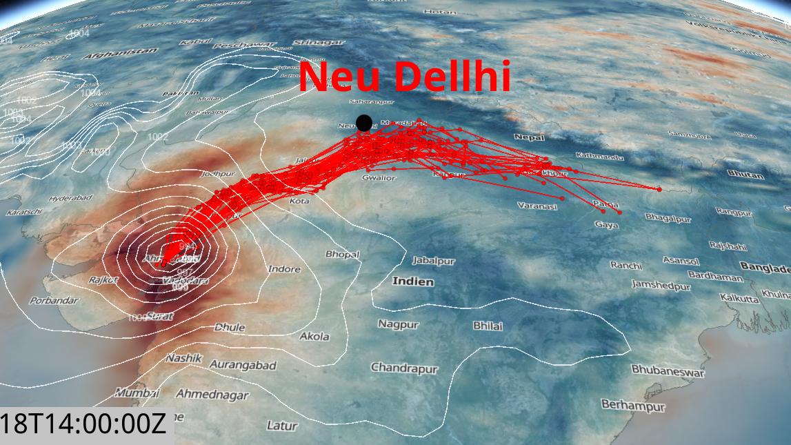 Zyklon TAUKTAE zieht auf Indiens Millionenmetropole Neu Delhi zu Wirbelsturm Tauktae zieht auf Indiens Hauptstadt Neu Delhi zu.