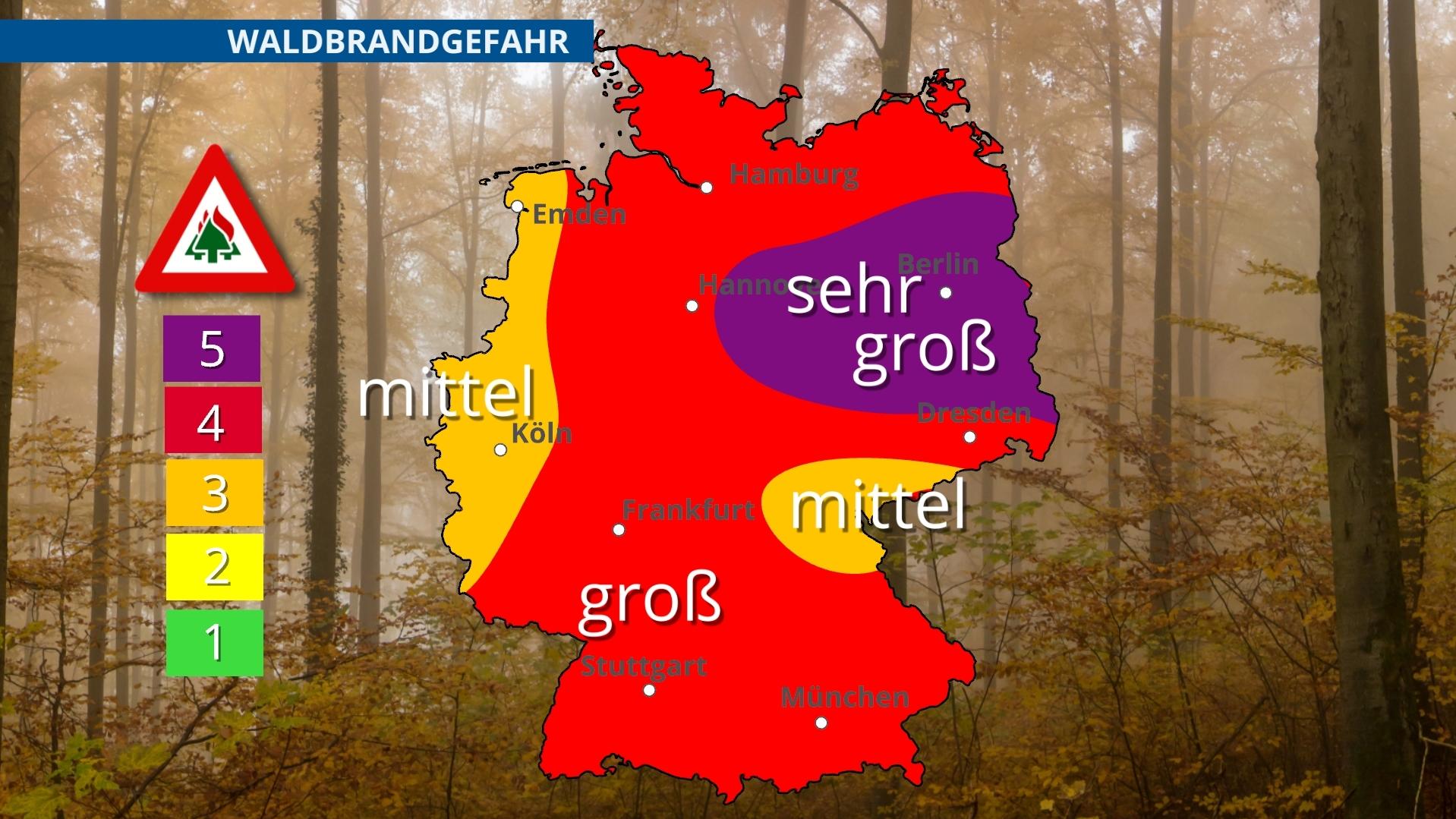 Waldbrand in Olpe (NRW) zeigt, wie brenzlig die Lage in deutschen Forstbeständen ist Waldbrandindex Deutschland