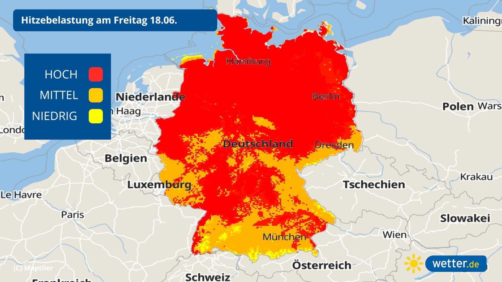 Die nächste Tropennacht: Temperaturen bleiben oft über 20 Grad Hitzebelastung in Deutschland