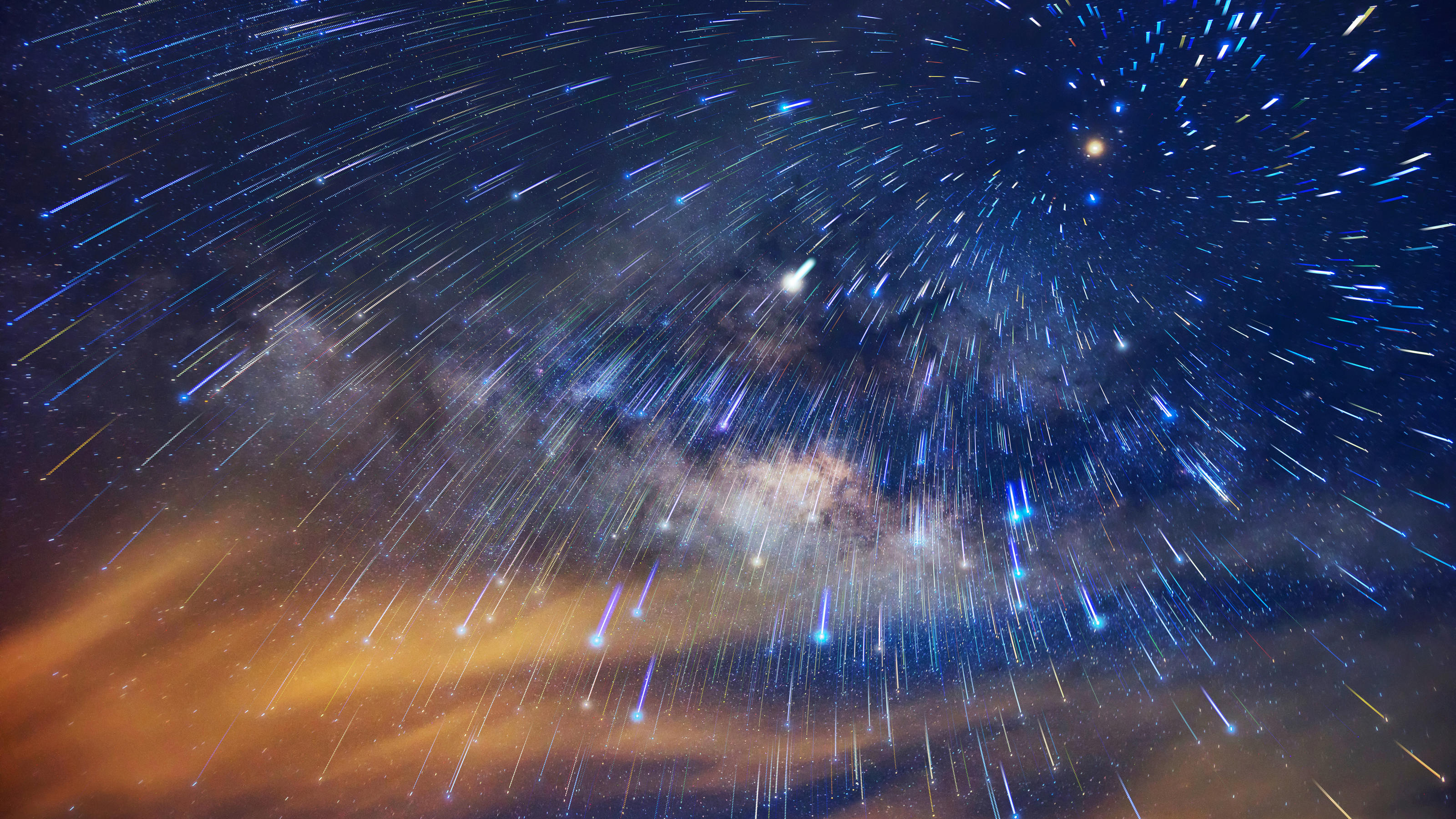 Highlights am Juli-Himmel: Aquariiden-Sternschnuppen, Jupiter und Saturn Sternschnuppen am Sternenhimmel im Juli, Meteorschauer
