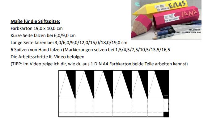 Last Minute! Schultüten selber basteln Stiftspitze basteln