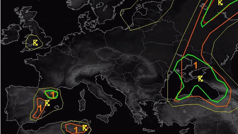 Nach den Feuern droht jetzt Unwettergefahr durch Starkregen und Hagel Unwetterwarnungen in Europa laut ESTOFEX
