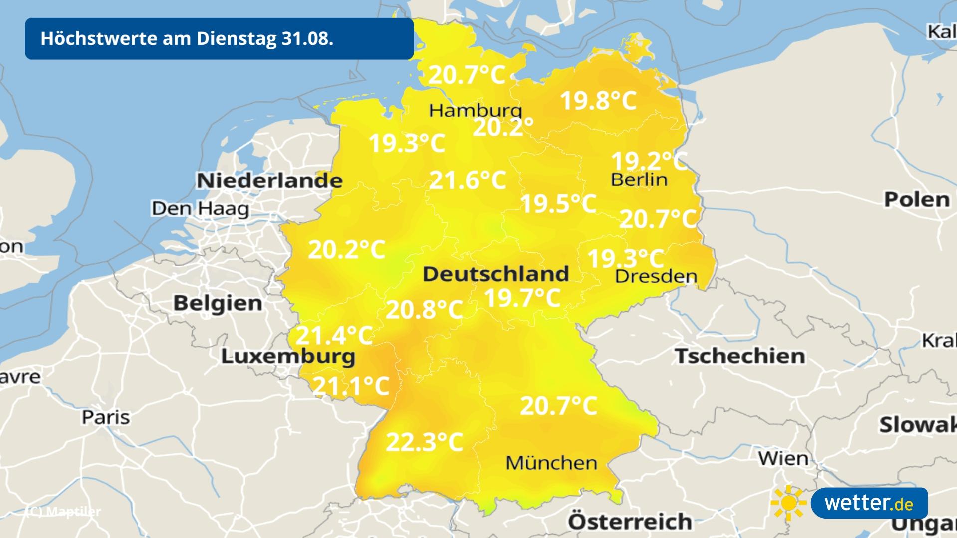 Hoffnung auf schönes Wetter: Erster Herbstmonat startet warm und sonnig Höchstwerte am 31. August