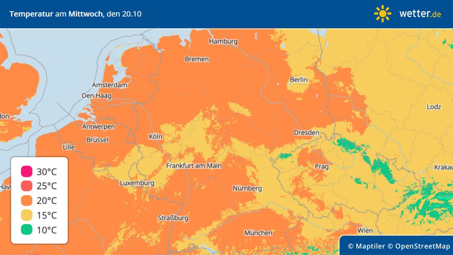 Wettercomputer machen es spannend: Nächste Woche Sturmgefahr und Sommerhammer? Prognose: Höchstwerte für Mittwoch, 20.10.2021