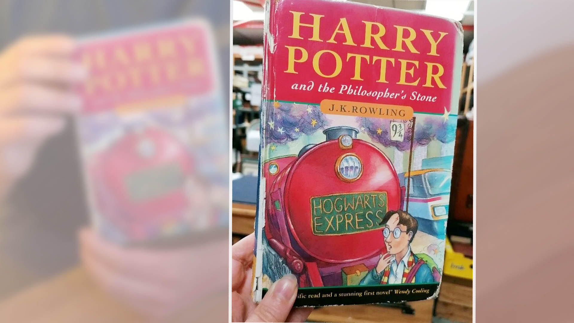 Hier ist der Name Programm! Dieser Harry Potter scheffelt Kohle mit J.K. Rowlings erstem Roman Das Buch und das Cover hat einige Risse.