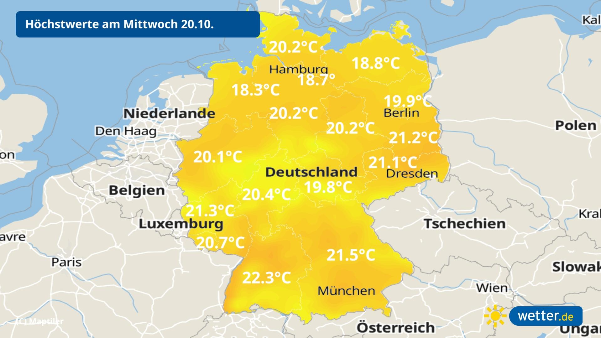 7-Tage-Wettertrend: Sturmlage bringt fast Sommer - dann 10 Grad kälter Bis 24 Grad - so warm wird es am Mittwoch.