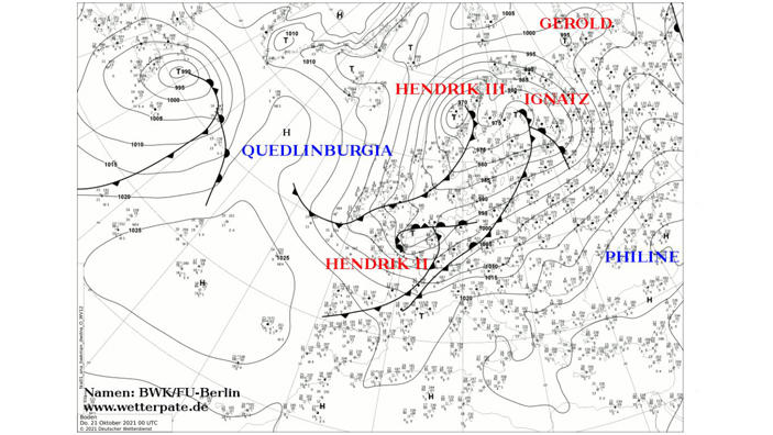 Sturm in Deutschland: War es Tief IGNATZ oder Tief HENDRIK? Tief Hendrik oder Tief Ignatz? Wer zeichnet für den Sturm in Deutschland verantwortlich?