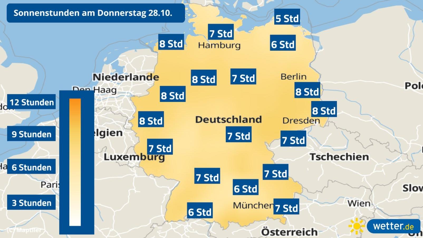 7-Tage-Wettertrend: Auf den letzten Metern gibt der goldene Oktober alles Prognose: Sonne am Donnerstag, 28.10.2021