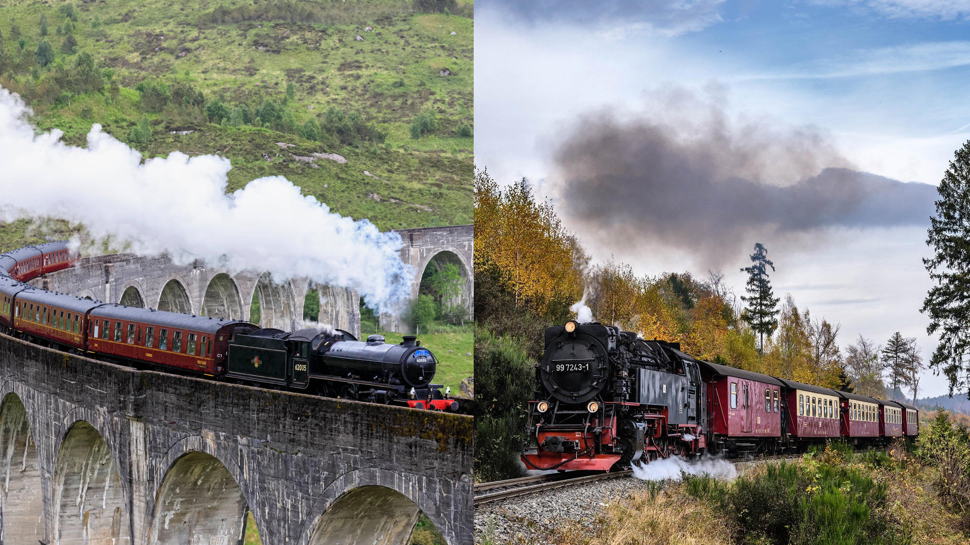 Norddeutsche Reiseziele und ihre internationalen Doppelgänger The Jacobite und die Brockenbahn