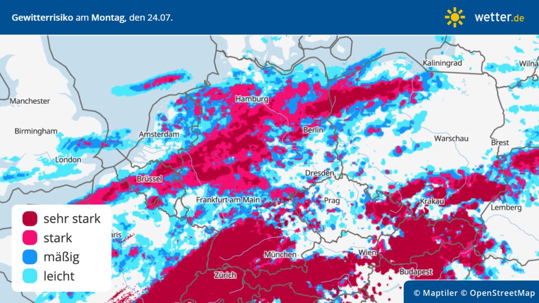 Unwetter In Deutschland Gewitter Mit Starkregen Hagel Und Sturmb En