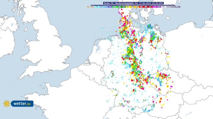 Wetter und Wetterthemen am 27 06 2024 Unwetter mit Starkregen über